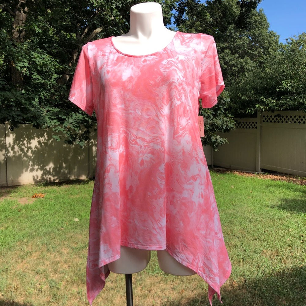 Soma, XL,  Athleisure Side Slit Tunic -MARBLE DREAMS PINK, $65 NEW